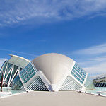 L'Hemisfèric builing in the City of Arts and Sciences in Valencia, Spain.