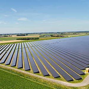 Large solar farms, Andijk, Noord-Holland, Netherlands.